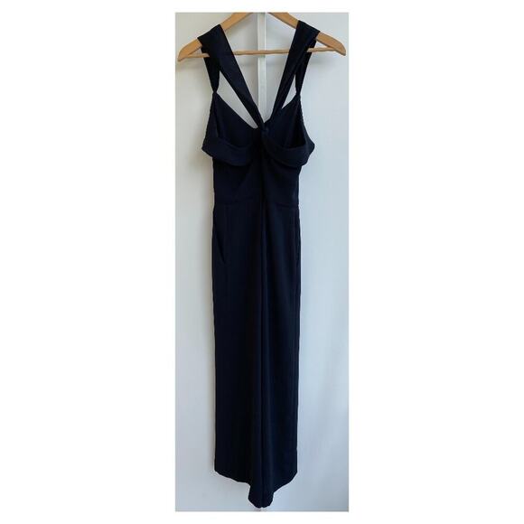 Reiss London Amika Cross Back Ruffle Jumpsuit in Navy Blue sz 2 - Picture 3 of 14